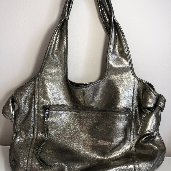 Kooba Carmine Crackled Leather Platinum Purse - Picture 1 of 6